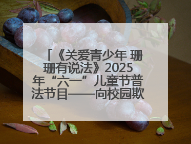 《关爱青少年 珊珊有说法》2025年“六一”儿童节普法节目——向校园欺凌说不！