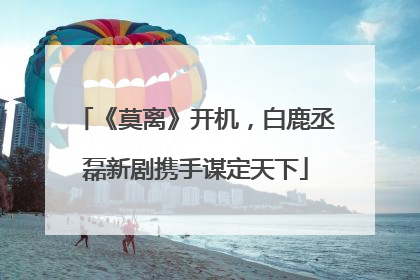《莫离》开机，白鹿丞磊新剧携手谋定天下