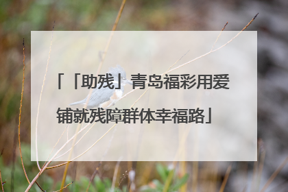 「助残」青岛福彩用爱铺就残障群体幸福路