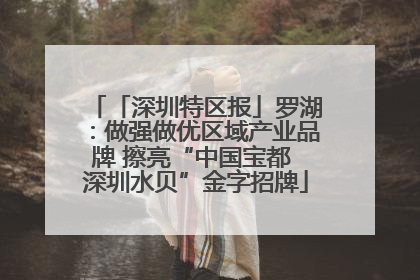 「深圳特区报」罗湖：做强做优区域产业品牌 擦亮“中国宝都 深圳水贝”金字招牌
