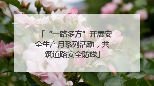 “一路多方”开展安全生产月系列活动，共筑道路安全防线