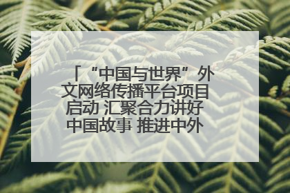 “中国与世界”外文网络传播平台项目启动 汇聚合力讲好中国故事 推进中外文明交流互鉴