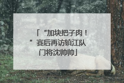 “加块把子肉！”赛后再访镇江队门将沈帅帅