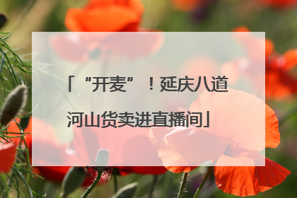 “开麦”！延庆八道河山货卖进直播间