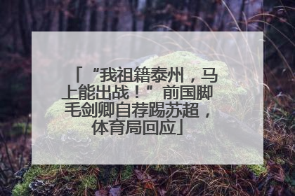 “我祖籍泰州，马上能出战！”前国脚毛剑卿自荐踢苏超，体育局回应