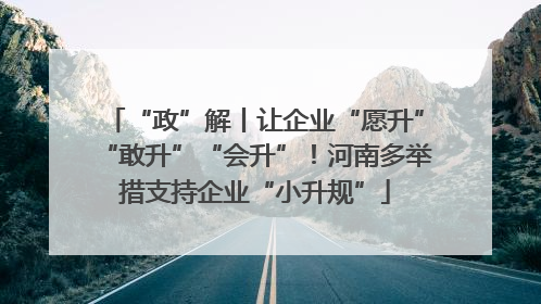 “政”解丨让企业“愿升”“敢升”“会升”！河南多举措支持企业“小升规”