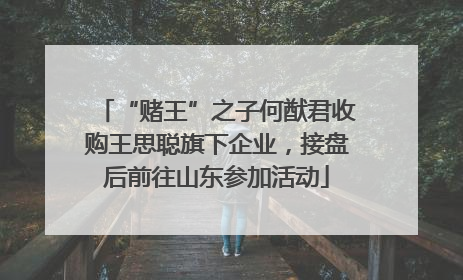 “赌王”之子何猷君收购王思聪旗下企业，接盘后前往山东参加活动