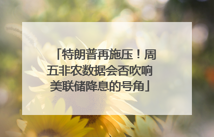 特朗普再施压！周五非农数据会否吹响美联储降息的号角