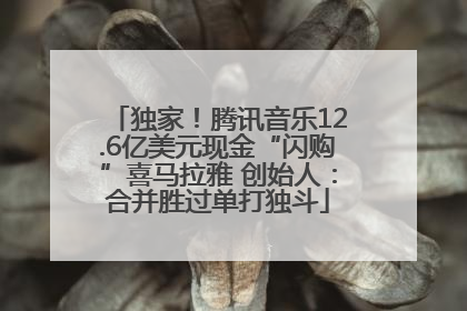 独家！腾讯音乐12.6亿美元现金“闪购”喜马拉雅 创始人：合并胜过单打独斗