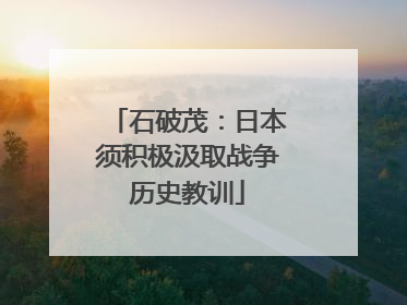 石破茂：日本须积极汲取战争历史教训