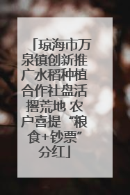 琼海市万泉镇创新推广水稻种植合作社盘活撂荒地 农户喜提“粮食+钞票”分红
