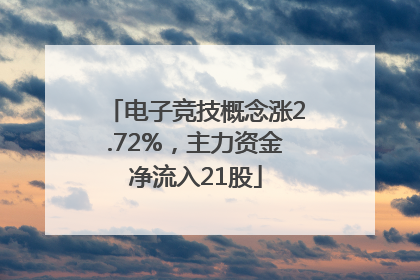电子竞技概念涨2.72%，主力资金净流入21股