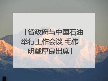 省政府与中国石油举行工作会谈 毛伟明戴厚良出席