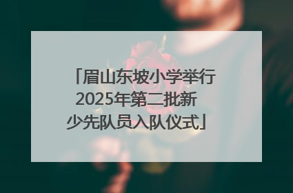 眉山东坡小学举行2025年第二批新少先队员入队仪式