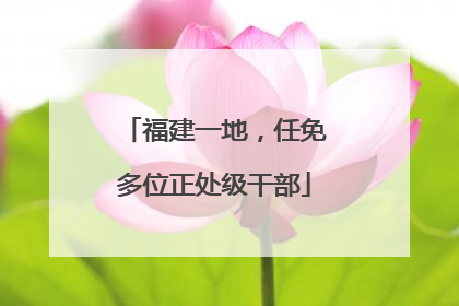 福建一地，任免多位正处级干部