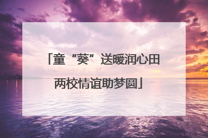 童“葵”送暖润心田 两校情谊助梦圆