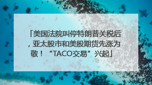 美国法院叫停特朗普关税后，亚太股市和美股期货先涨为敬！“TACO交易”兴起
