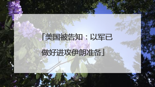 美国被告知：以军已做好进攻伊朗准备