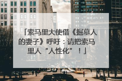 索马里大使借《掘墓人的妻子》呼吁：请把索马里人“人性化”！