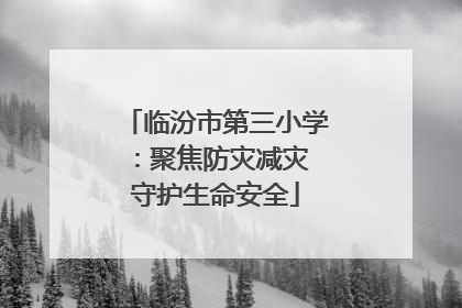 临汾市第三小学：聚焦防灾减灾 守护生命安全
