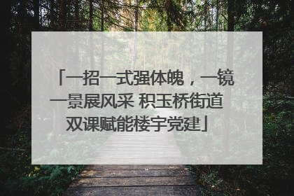 一招一式强体魄，一镜一景展风采 积玉桥街道双课赋能楼宇党建