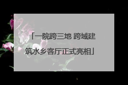 一院跨三地 跨域建筑水乡客厅正式亮相
