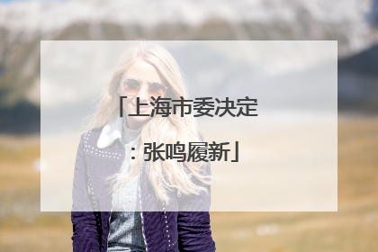 上海市委决定：张鸣履新