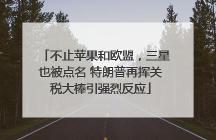 不止苹果和欧盟，三星也被点名 特朗普再挥关税大棒引强烈反应