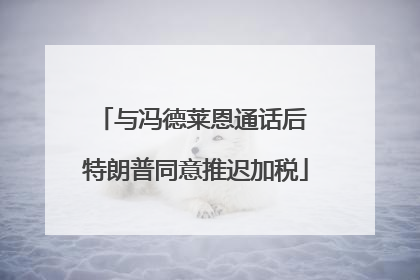 与冯德莱恩通话后 特朗普同意推迟加税