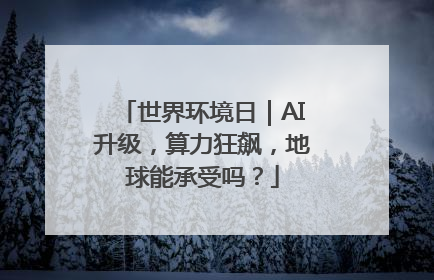 世界环境日｜AI升级，算力狂飙，地球能承受吗？