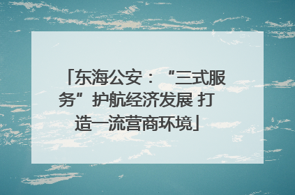 东海公安：“三式服务”护航经济发展 打造一流营商环境