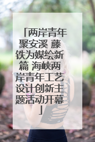 两岸青年聚安溪 藤铁为媒绘新篇 海峡两岸青年工艺设计创新主题活动开幕