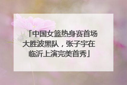 中国女篮热身赛首场大胜波黑队，张子宇在临沂上演完美首秀
