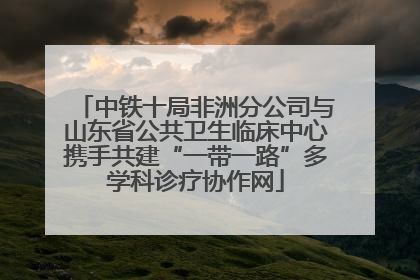 中铁十局非洲分公司与山东省公共卫生临床中心携手共建“一带一路”多学科诊疗协作网