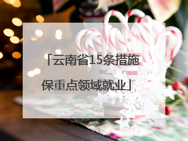 云南省15条措施保重点领域就业