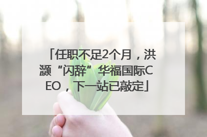 任职不足2个月，洪灏“闪辞”华福国际CEO，下一站已敲定