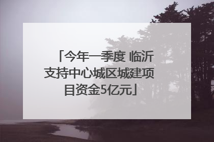 今年一季度 临沂支持中心城区城建项目资金5亿元