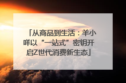 从商品到生活：羊小咩以“一站式”密钥开启Z世代消费新生态