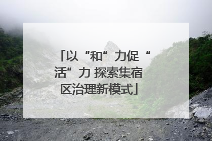 以“和”力促“活”力 探索集宿区治理新模式