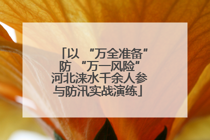 以 “万全准备” 防 “万一风险” 河北涞水千余人参与防汛实战演练