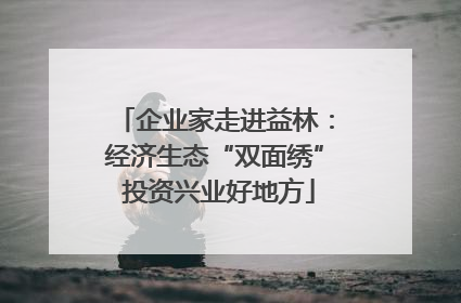 企业家走进益林：经济生态“双面绣” 投资兴业好地方
