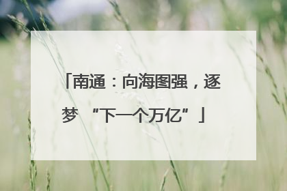 南通：向海图强，逐梦 “下一个万亿”