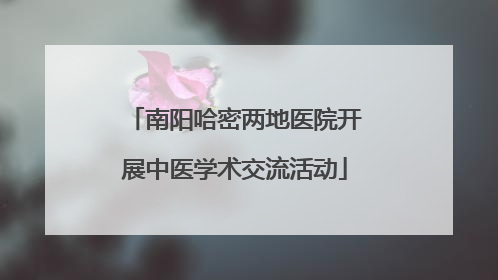 南阳哈密两地医院开展中医学术交流活动