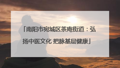 南阳市宛城区茶庵街道：弘扬中医文化 把脉基层健康