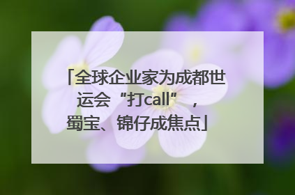 全球企业家为成都世运会“打call”，蜀宝、锦仔成焦点