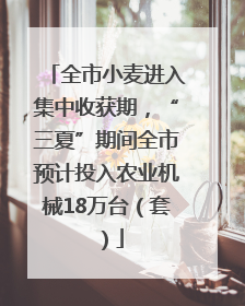 全市小麦进入集中收获期，“三夏”期间全市预计投入农业机械18万台（套）