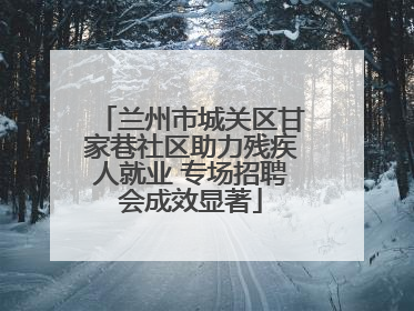 兰州市城关区甘家巷社区助力残疾人就业 专场招聘会成效显著