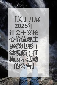 关于开展2025年社会主义核心价值观主题微电影（微视频）征集展示活动的公告