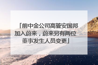前中金公司高管安国邦加入蔚来，蔚来另有两位董事发生人员变更