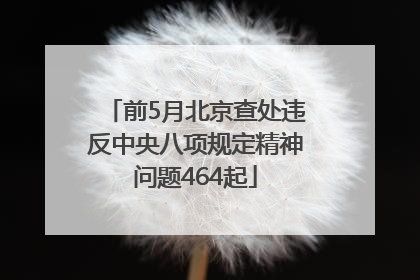 前5月北京查处违反中央八项规定精神问题464起